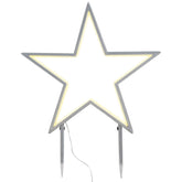 Salcar LED Gartenstecker Stern aus Metall – 50 cm Weihnachtsstern mit 100 LEDs, Warmweiß, IP44 Wasserdicht, Garten Stern Leuchte mit Erdspieß & Standfuß, Für Innen & Außen